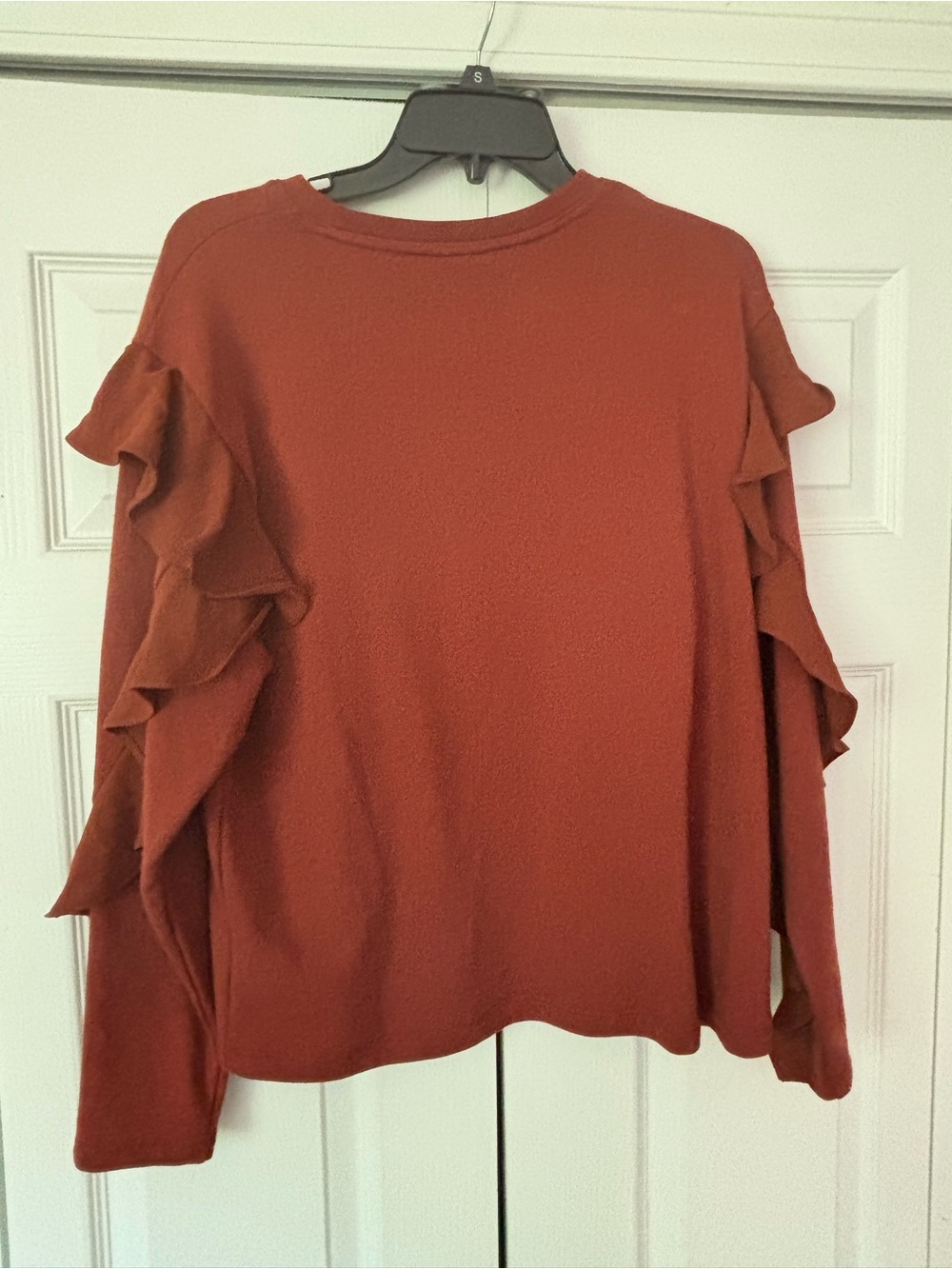 a new day (Target) Rust Ruffle-Trim Long Sleeve Sweatshirt - Picture 7 of 7